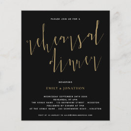 Budget Script Probe Dinner Gold Black Einladung