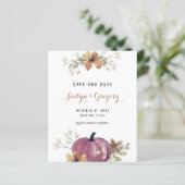 Budget Script Pumpkin Fall Save the Date (Stehend Vorderseite)