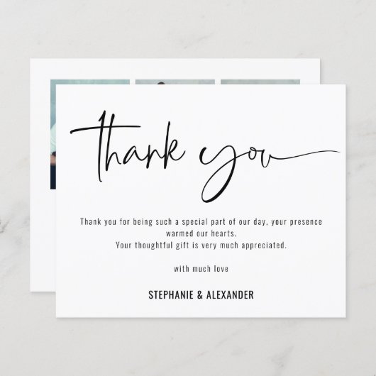 Budget Script QR Code 3 Fotos Hochzeit Vielen Dank (Vorne/Hinten)