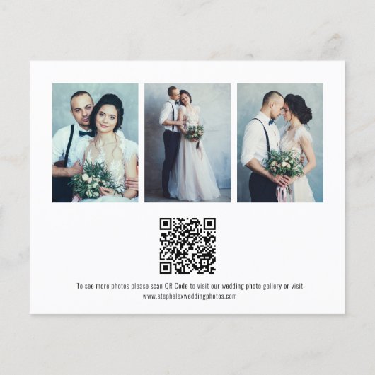 Budget Script QR Code 3 Fotos Hochzeit Vielen Dank (Rückseite)