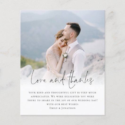 Budget Script QR Code Foto Hochzeit Liebe Dank (Vorderseite)