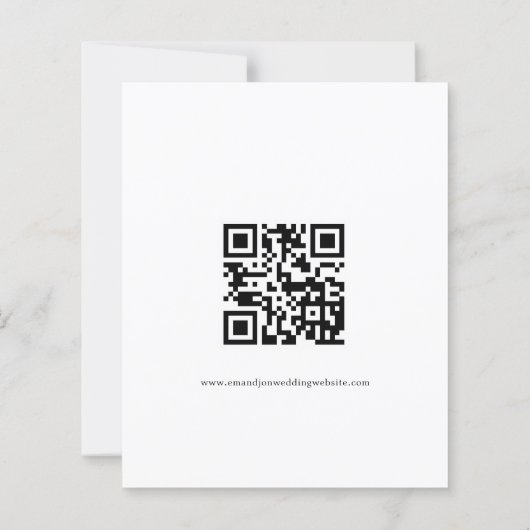 Budget Script QR Code Foto Hochzeit RSVP Enclosure (Rückseite)
