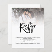 Budget Script QR Code Foto Hochzeit RSVP Enclosure (Vorne/Hinten)