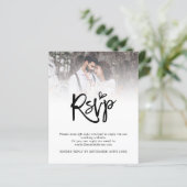 Budget Script QR Code Foto Hochzeit RSVP Enclosure (Stehend Vorderseite)