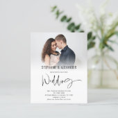 Budget Script QR Code Foto Overlay Wedite Einladun (Stehend Vorderseite)