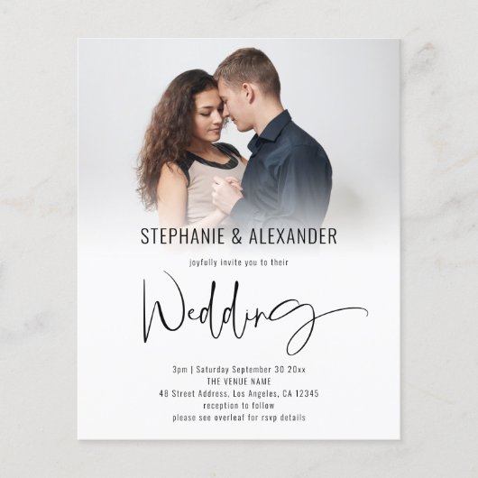 Budget Script QR Code Foto Overlay Wedite Einladun (Vorderseite)