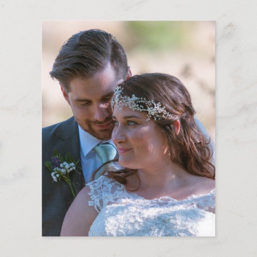 Budget Script QR Code Hochzeit Foto Blue Dank (Rückseite)