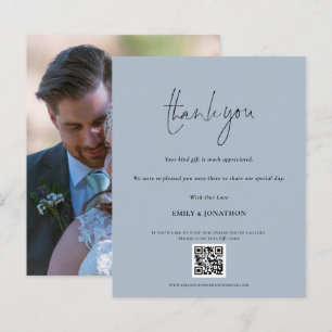 Budget Script QR Code Hochzeit Foto Blue Dank