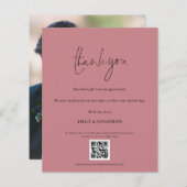 Budget Script QR Code Hochzeit Foto Pink Dank (Vorne/Hinten)