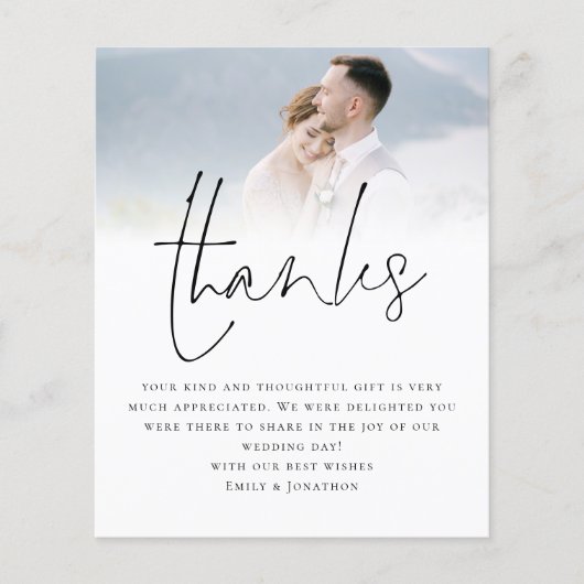 Budget Script QR Code Hochzeiten Foto Liebe Dank (Vorderseite)