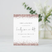 Budget Script QR Code Rose Gold Glitzer Rett Datum (Stehend Vorderseite)
