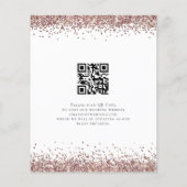 Budget Script QR Code Rose Gold Glitzer Rett Datum (Rückseite)