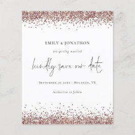 Budget Script QR Code Rose Gold Glitzer Rett Datum