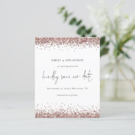 Budget Script QR Code Rose Gold Glitzer Rett Datum