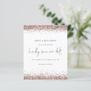 Budget Script QR Code Rose Gold Glitzer Rett Datum