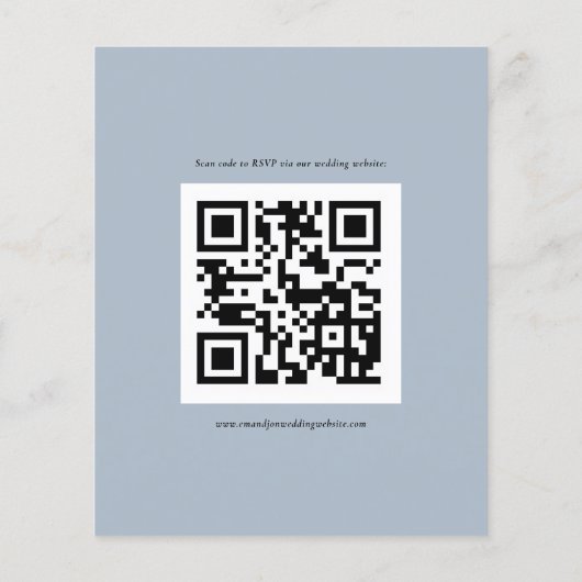 Budget Script QR Code Wedding Dusty Blue UAWG (Rückseite)