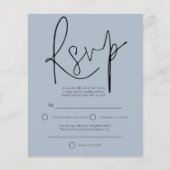 Budget Script QR Code Wedding Dusty Blue UAWG (Vorderseite)