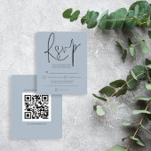Budget Script QR Code Wedding Dusty Blue UAWG