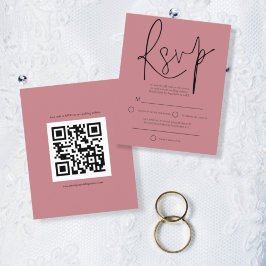 Budget Script QR Code Wedding Dusty Rose UAWG