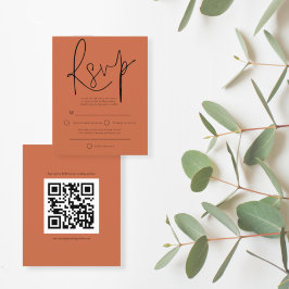Budget Script QR Code Wedding Terracotta UAWG