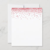 Budget Script Red Glitzer Hochzeit Einladung (Rückseite)