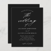 Budget Script Schwarz und Weiß Einladung zur Hochz (Vorne/Hinten)