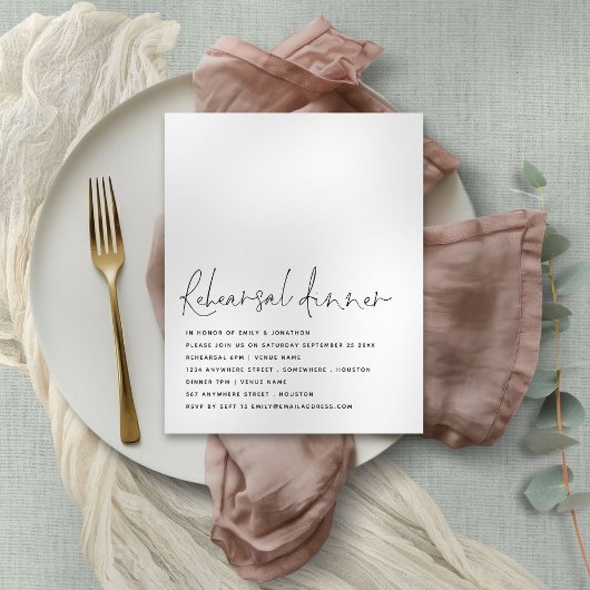 Budget Script Schwarz-weiß Probe Dinner Einladung