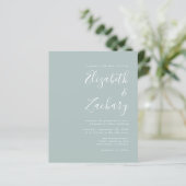 Budget Script Sea Glass QR Code Einladung Hochzeit (Stehend Vorderseite)