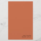 Budget Script Simple Terracotta Wedding Menu (Rückseite)
