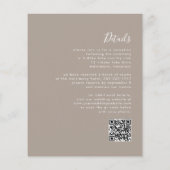 Budget Script Taupe QR Code Wedding Einladung (Rückseite)