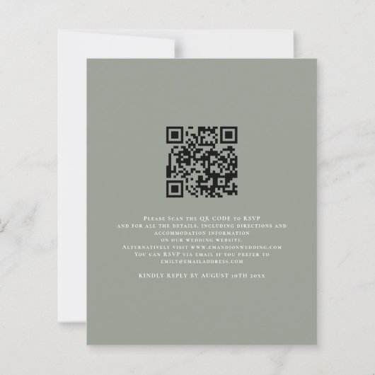 Budget Script We Do Sage QR Code Wedding Invite (Rückseite)
