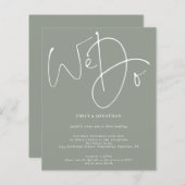 Budget Script We Do Sage QR Code Wedding Invite (Vorne/Hinten)