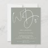 Budget Script We Do Sage QR Code Wedding Invite (Vorderseite)