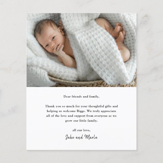 Budget Script Welcome Baby Foto Vielen Dank (Rückseite)