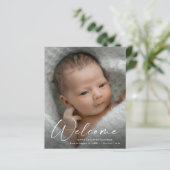 Budget Script Welcome Baby Foto Vielen Dank (Stehend Vorderseite)