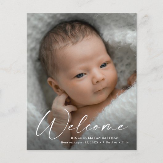Budget Script Welcome Baby Foto Vielen Dank (Vorderseite)