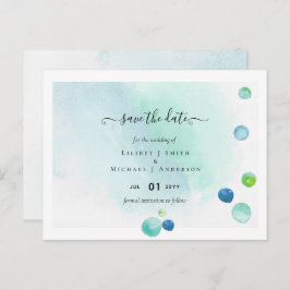 BUDGET Sea Glass Modern Rett Date Wedding Postkarte