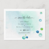 BUDGET Sea Glass Modern Rett Date Wedding Postkarte (Vorderseite)