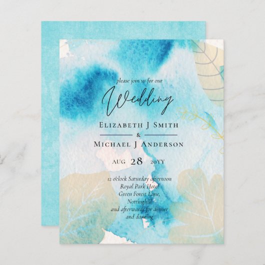 BUDGET Sea Glass Shades Watercolor Wedding (Vorne/Hinten)