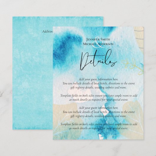 BUDGET Sea Glass Shades Watercolor Wedding (Vorne/Hinten)