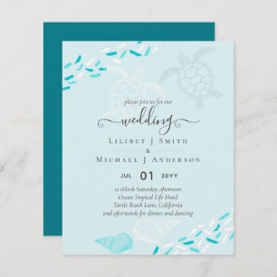 BUDGET Sea Turtles BEACH Wedding Coral Aquamarin