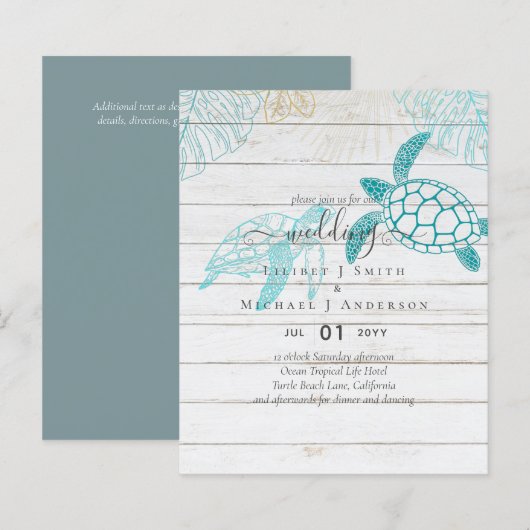 BUDGET Sea Turtles Hochzeit Moderne Kunst (Vorne/Hinten)