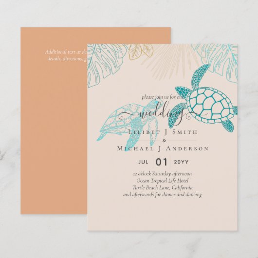 BUDGET Sea Turtles Hochzeit Moderne Kunst (Vorne/Hinten)