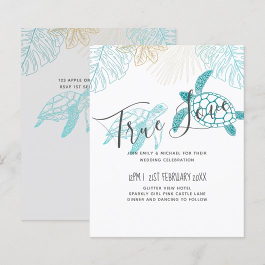 BUDGET Sea Turtles Hochzeit Moderne Kunst (Vorne/Hinten)