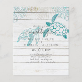 BUDGET Sea Turtles Hochzeit Moderne Kunst Flyer