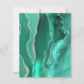 Budget Seafoam Green Agate Silver Save the Date (Rückseite)