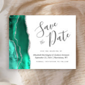 Budget Seafoam Green Silver Agate Save the Date