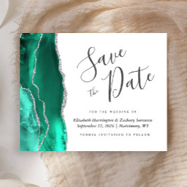 Budget Seafoam Green Silver Agate Save the Date