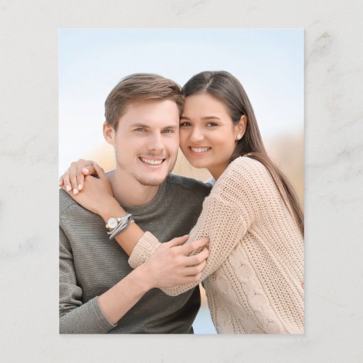 Budget Seashell Beach Dusty Blue Save the Date (Rückseite)