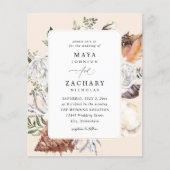 Budget Seashells & White Floral Wedding - Beige (Vorderseite)